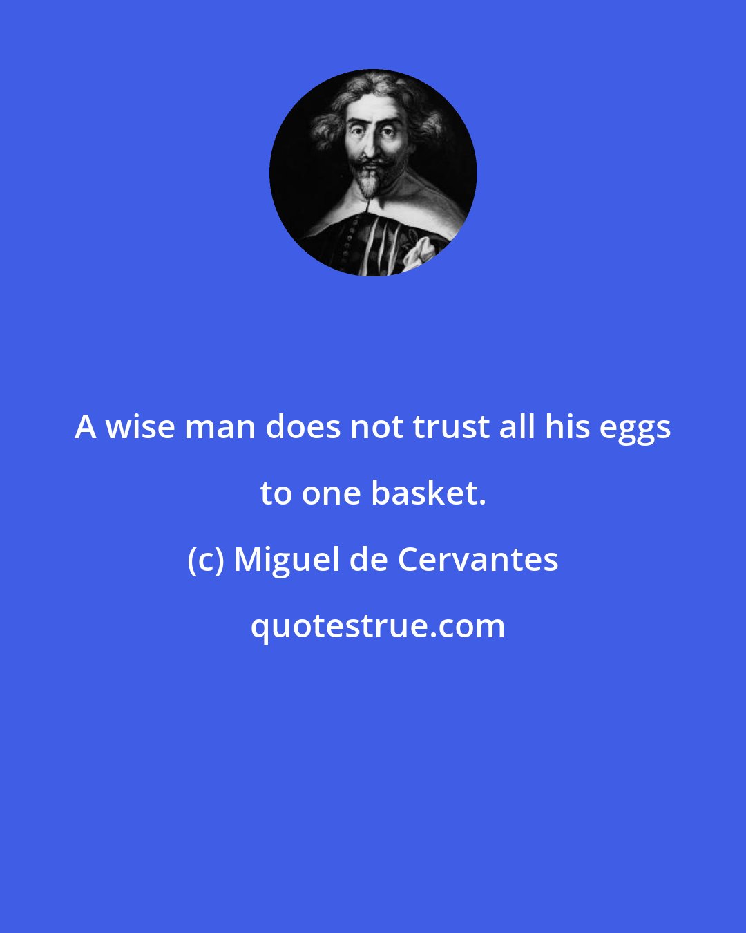 Miguel de Cervantes: A wise man does not trust all his eggs to one basket.