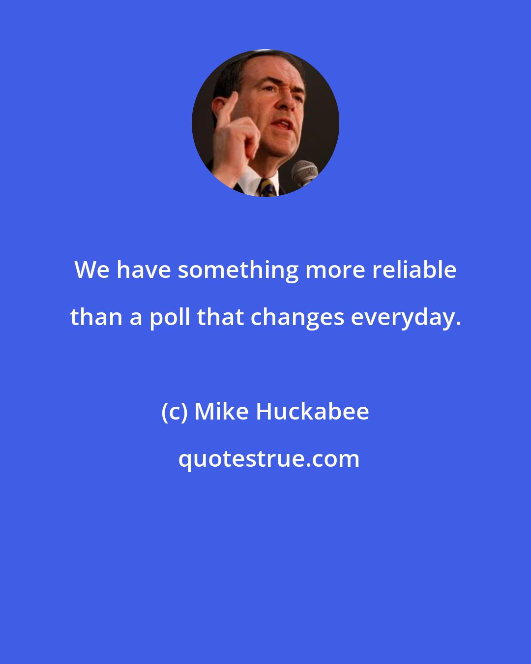 Mike Huckabee: We have something more reliable than a poll that changes everyday.