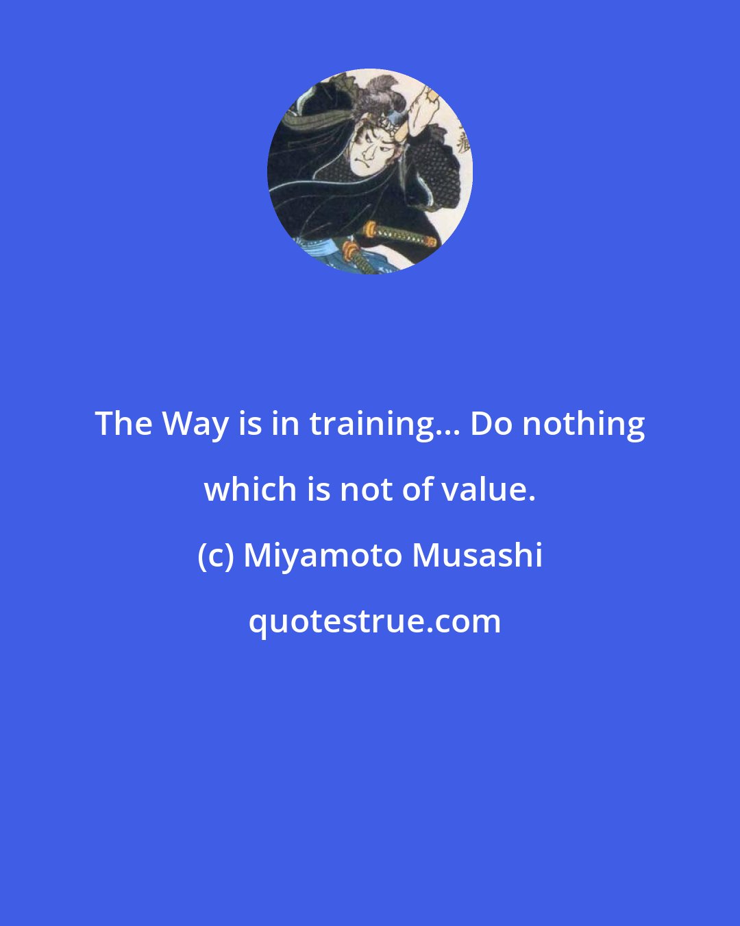 Miyamoto Musashi: The Way is in training... Do nothing which is not of value.