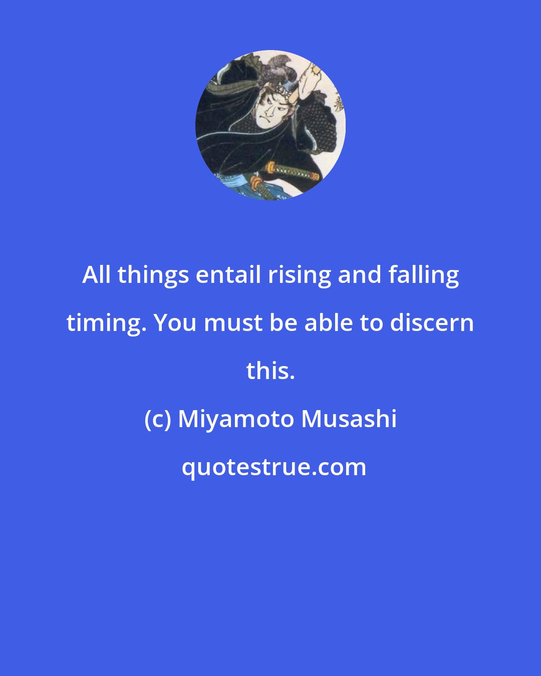 Miyamoto Musashi: All things entail rising and falling timing. You must be able to discern this.