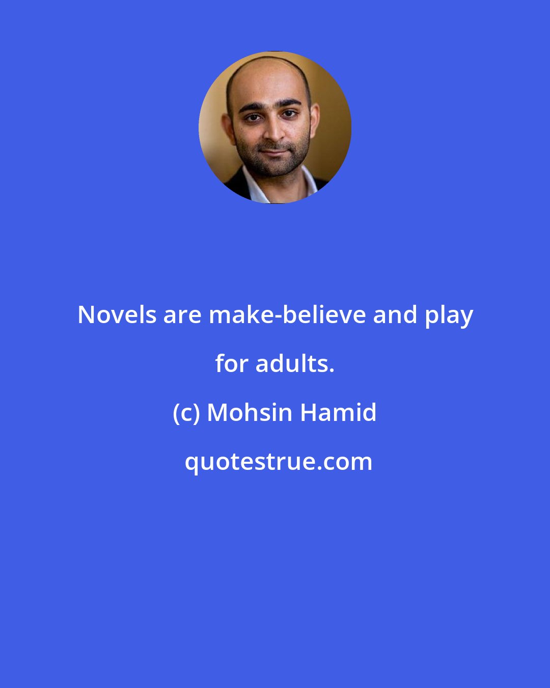 Mohsin Hamid: Novels are make-believe and play for adults.