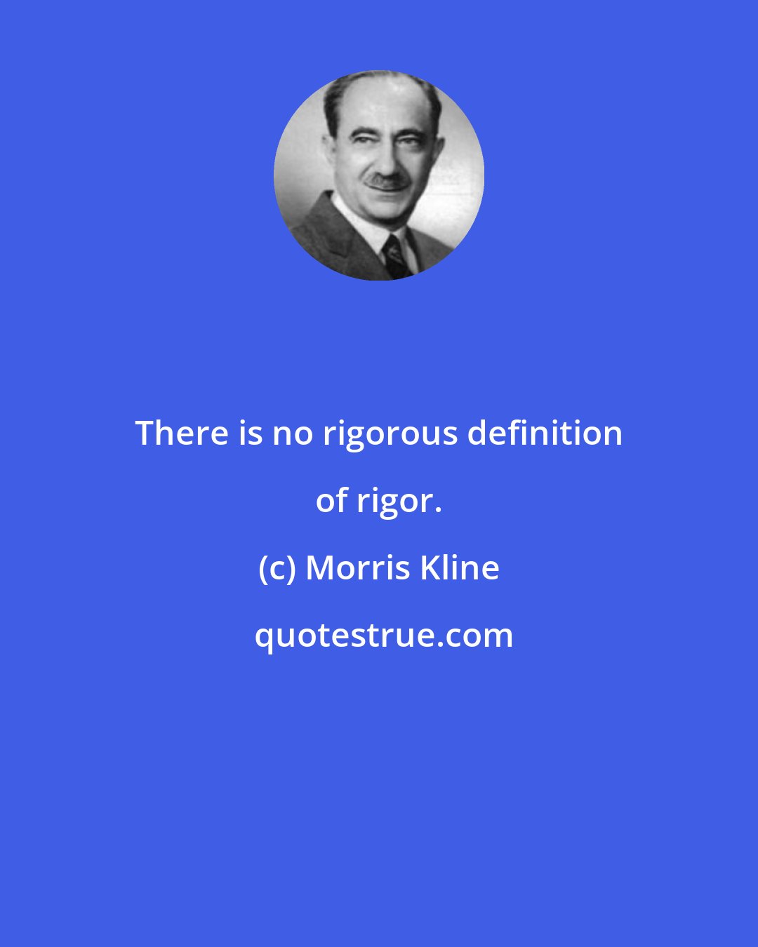 Morris Kline: There is no rigorous definition of rigor.