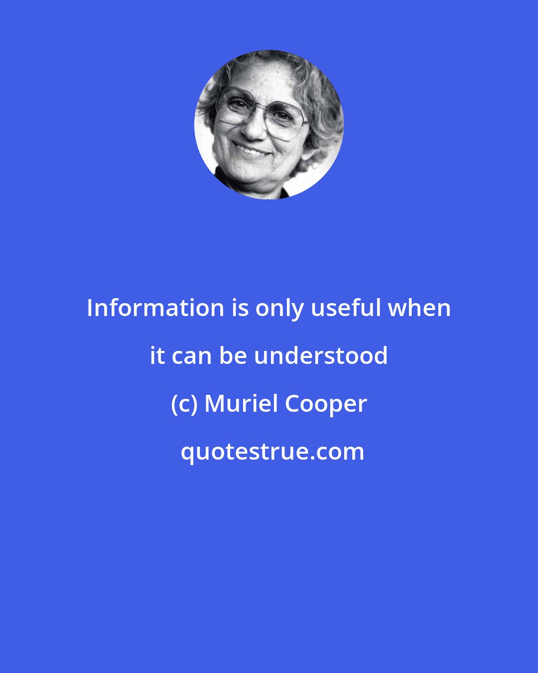 Muriel Cooper: Information is only useful when it can be understood