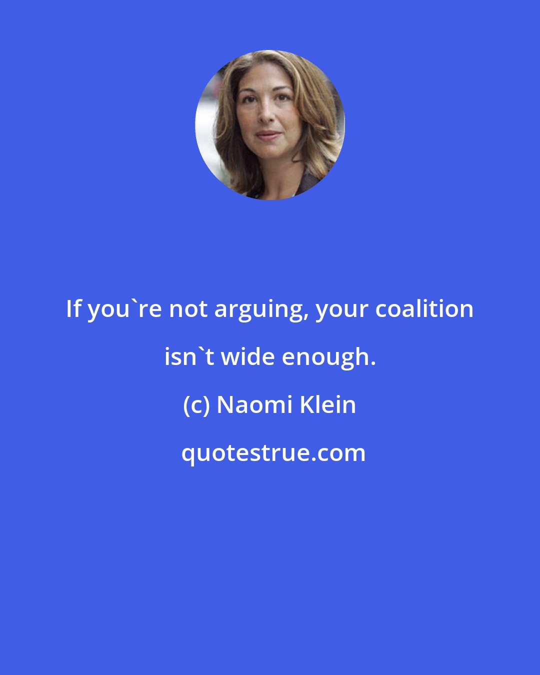 Naomi Klein: If you're not arguing, your coalition isn't wide enough.