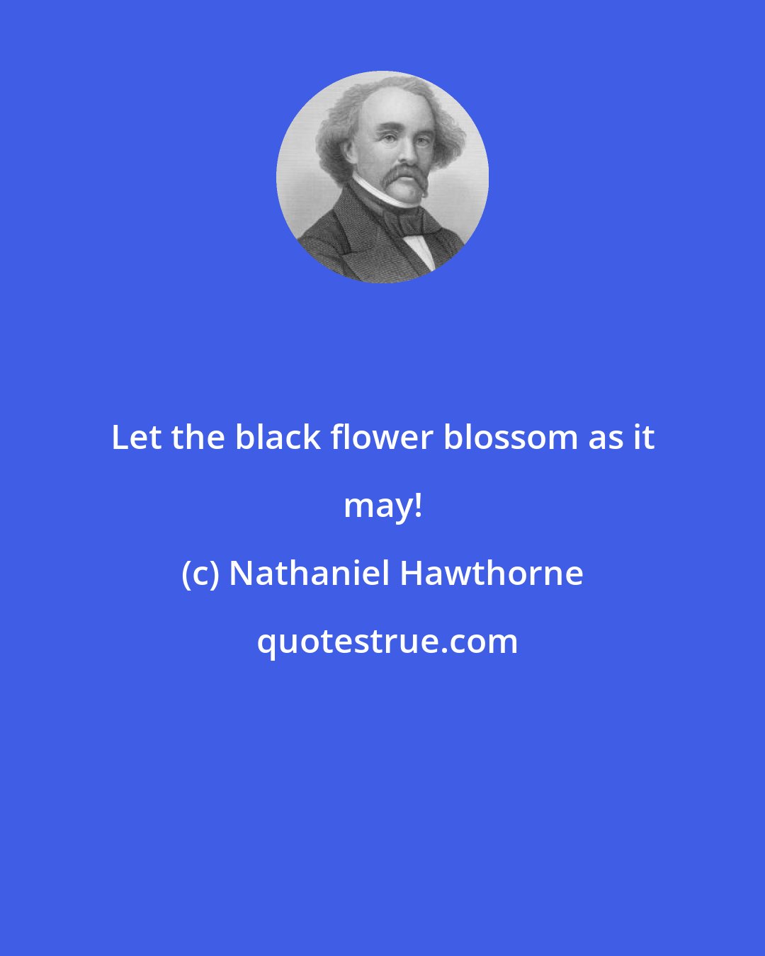 Nathaniel Hawthorne: Let the black flower blossom as it may!