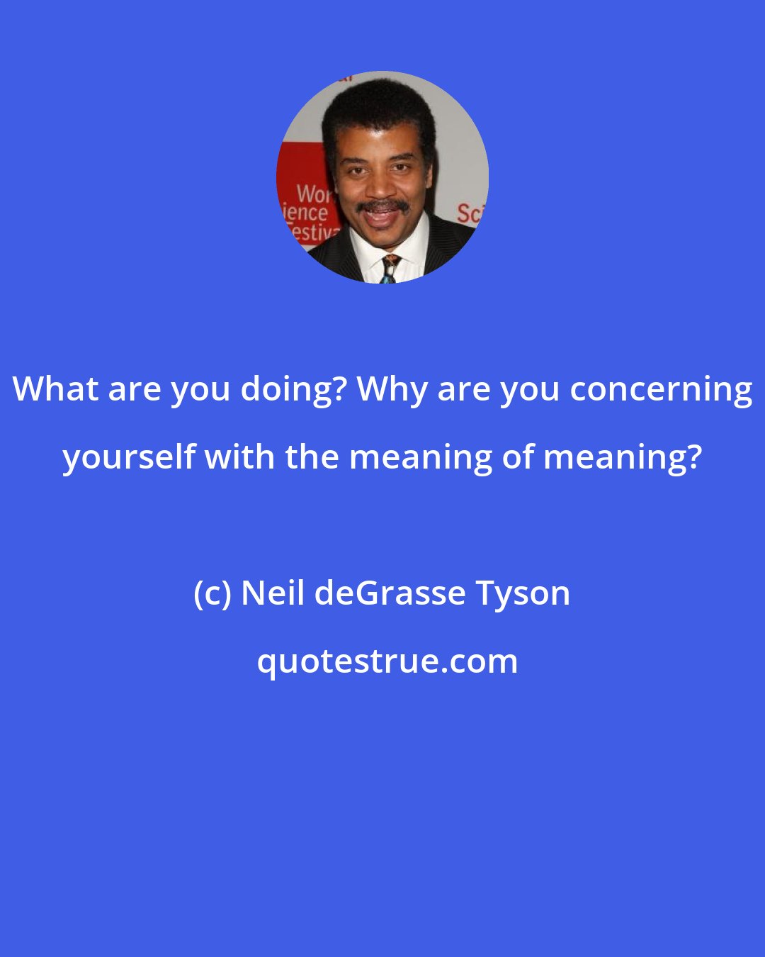 Neil deGrasse Tyson: What are you doing? Why are you concerning yourself with the meaning of meaning?