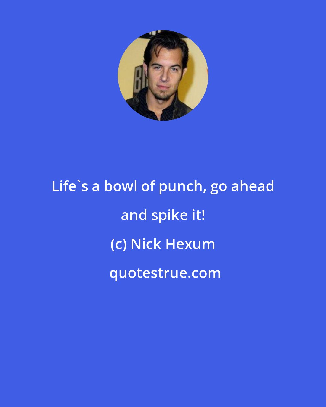 Nick Hexum: Life's a bowl of punch, go ahead and spike it!