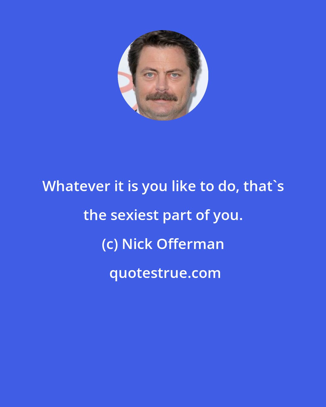 Nick Offerman: Whatever it is you like to do, that's the sexiest part of you.