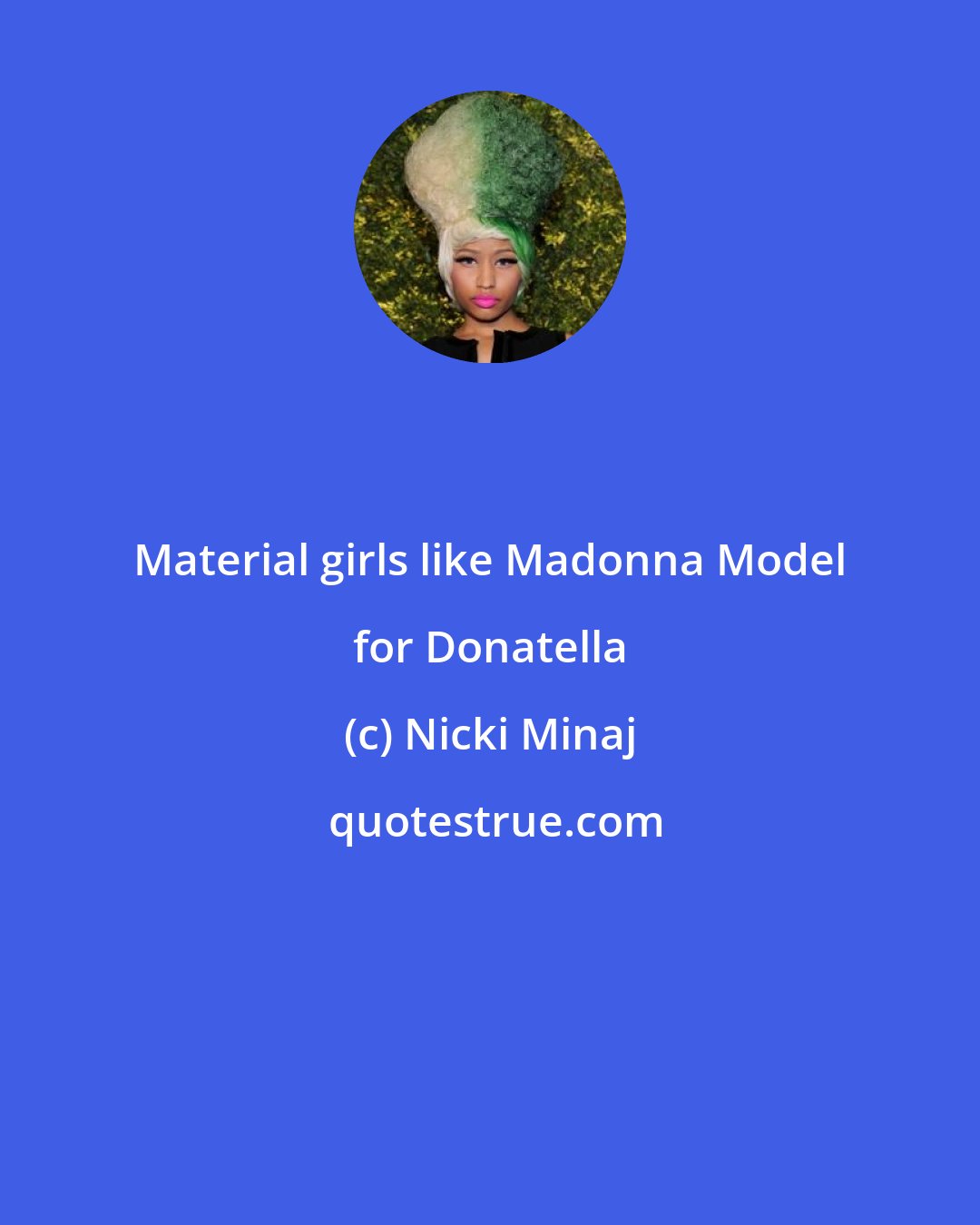 Nicki Minaj: Material girls like Madonna Model for Donatella