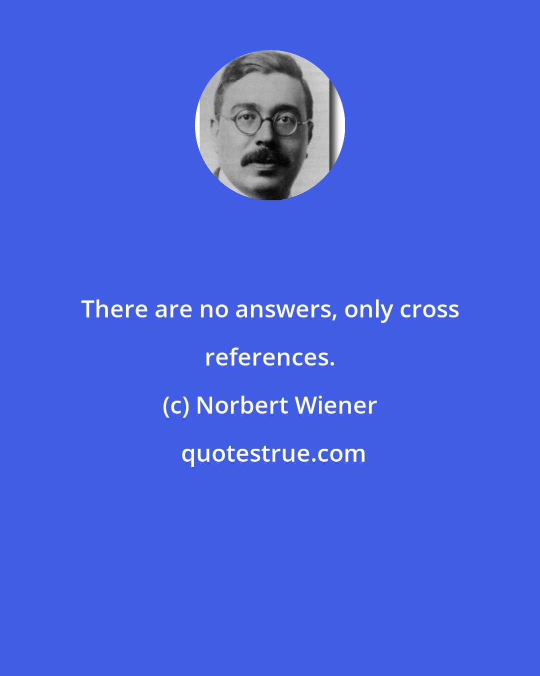 Norbert Wiener: There are no answers, only cross references.