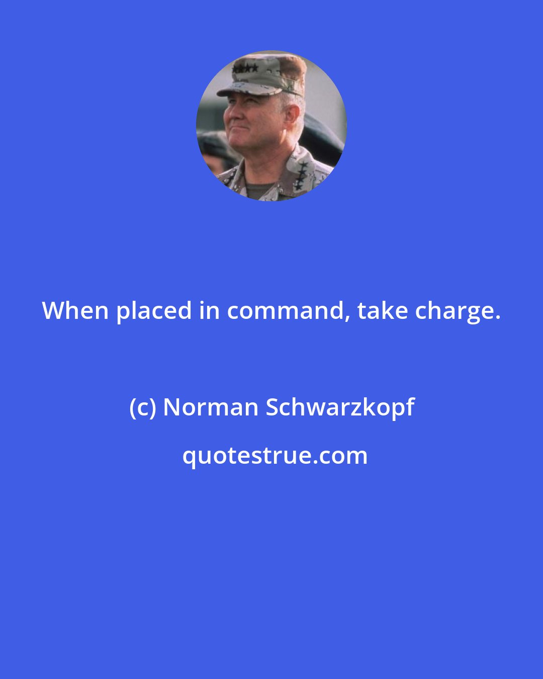 Norman Schwarzkopf: When placed in command, take charge.