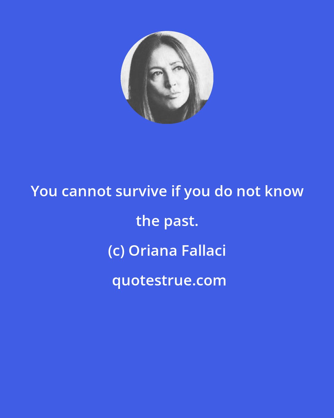 Oriana Fallaci: You cannot survive if you do not know the past.