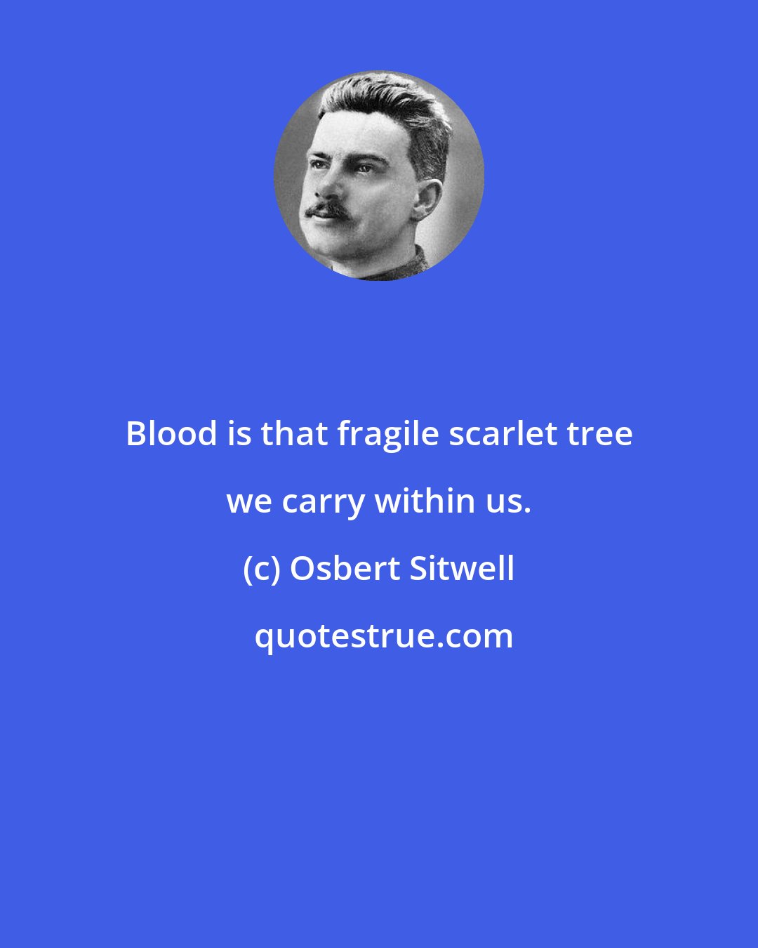 Osbert Sitwell: Blood is that fragile scarlet tree we carry within us.