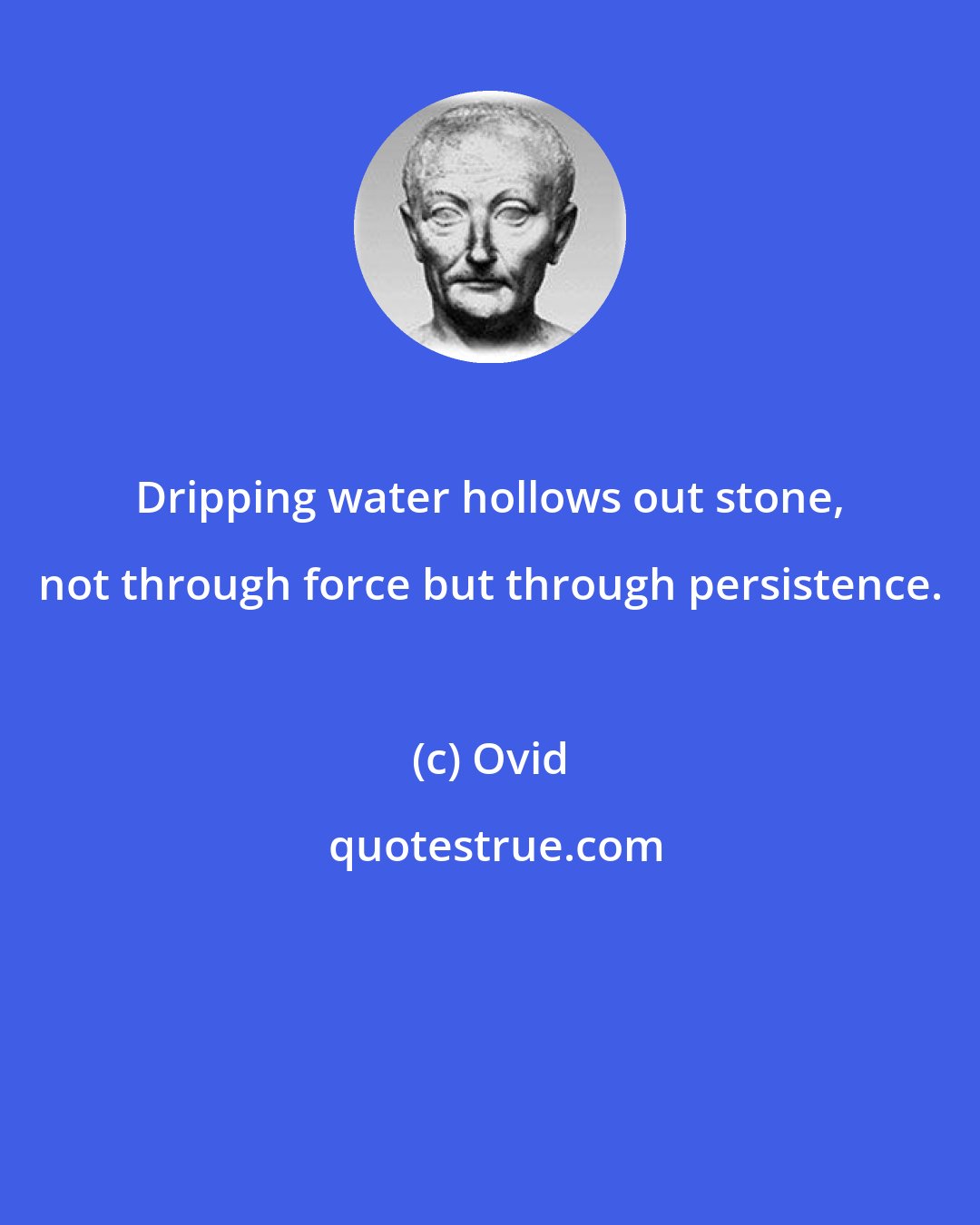 Ovid: Dripping water hollows out stone, not through force but through persistence.