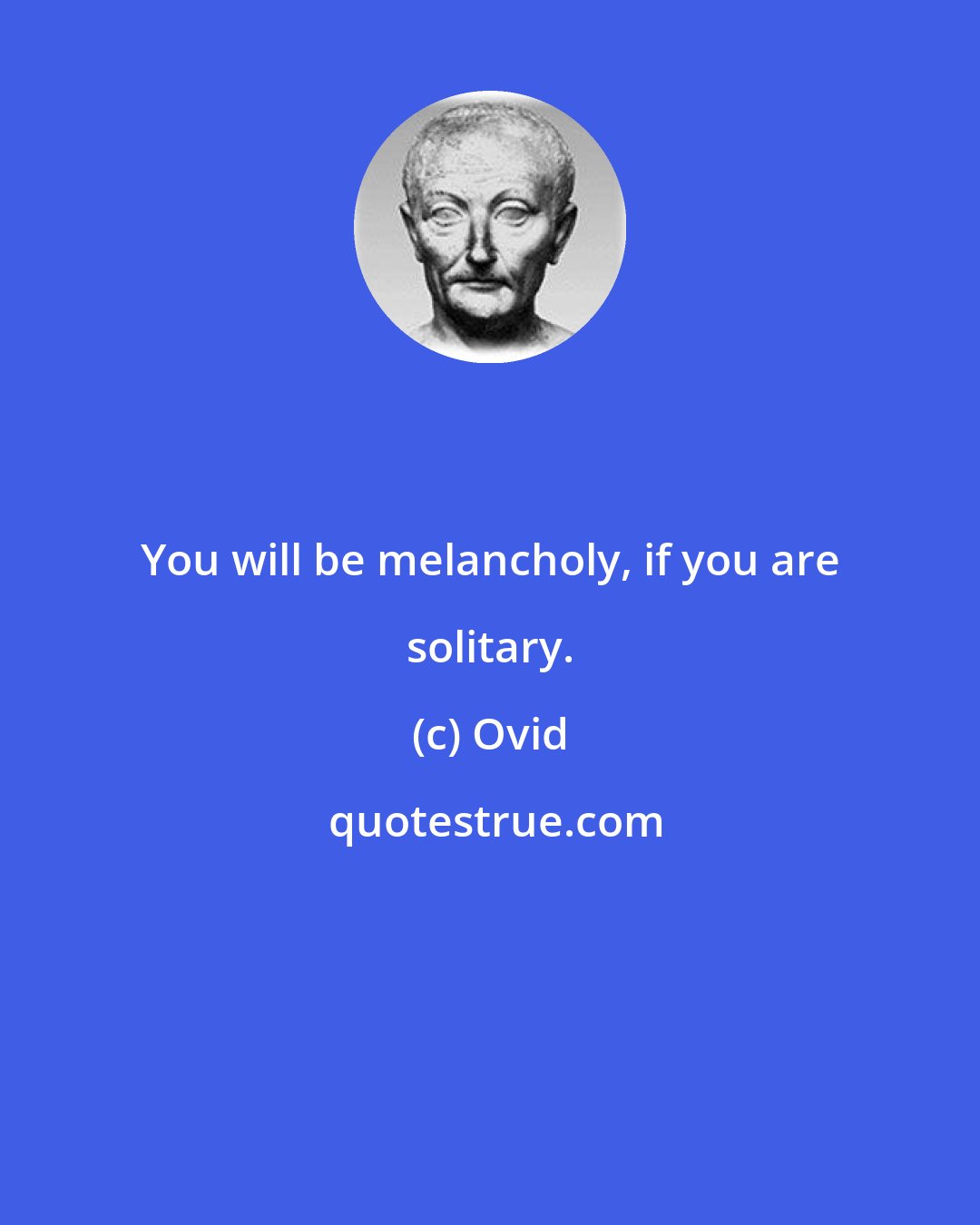 Ovid: You will be melancholy, if you are solitary.