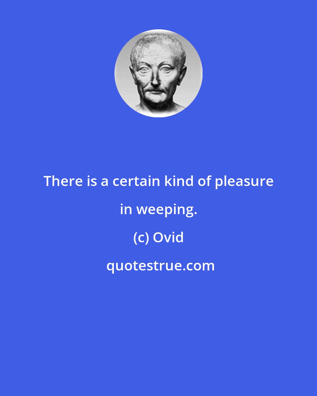 Ovid: There is a certain kind of pleasure in weeping.