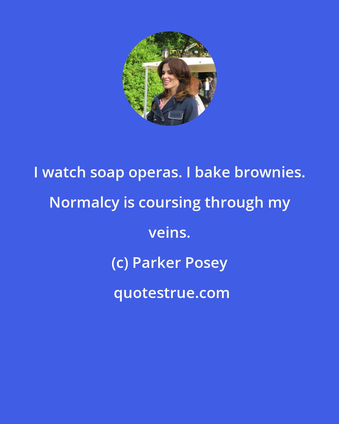 Parker Posey: I watch soap operas. I bake brownies. Normalcy is coursing through my veins.