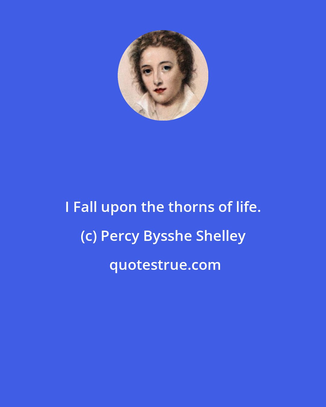 Percy Bysshe Shelley: I Fall upon the thorns of life.