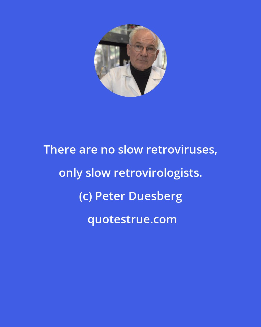 Peter Duesberg: There are no slow retroviruses, only slow retrovirologists.