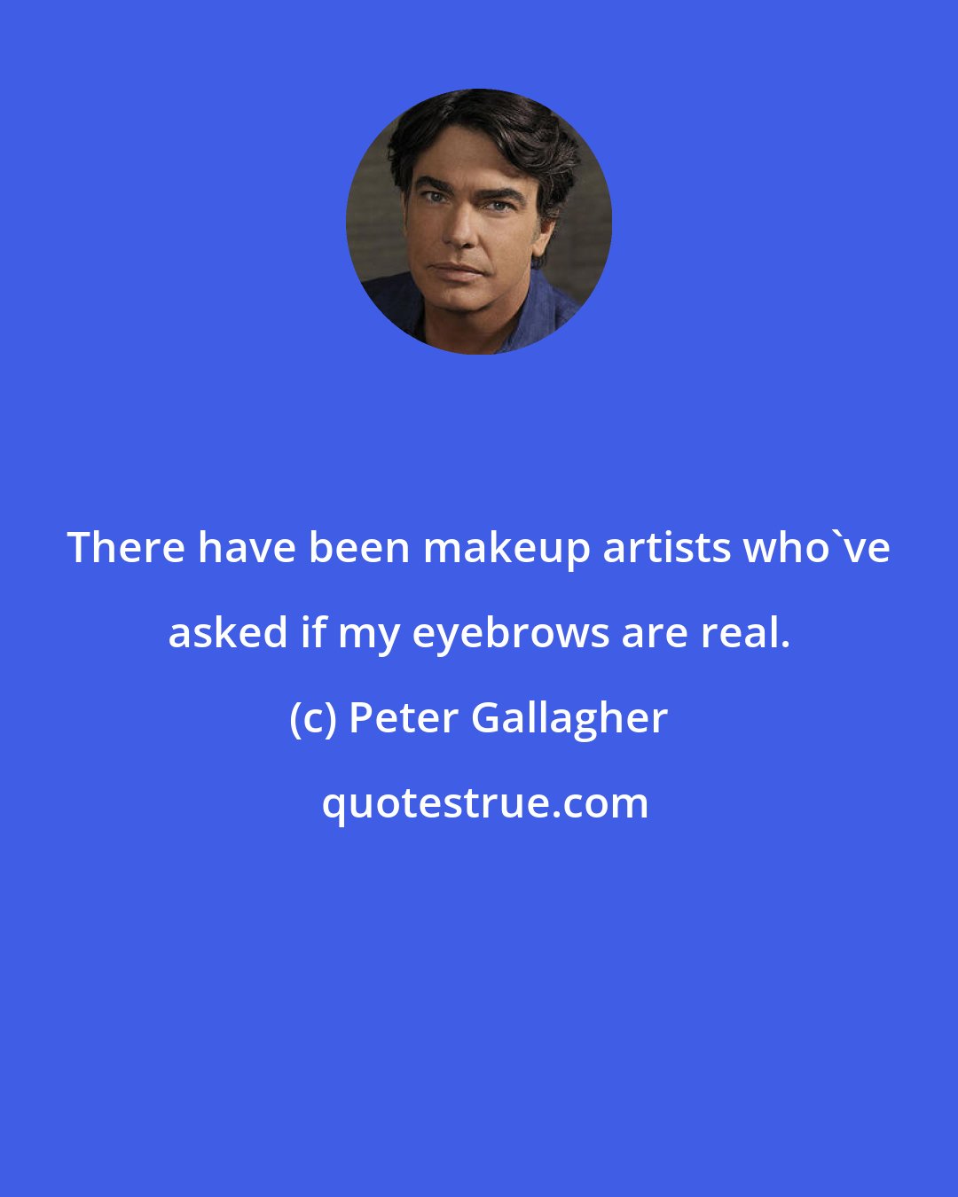 Peter Gallagher: There have been makeup artists who've asked if my eyebrows are real.