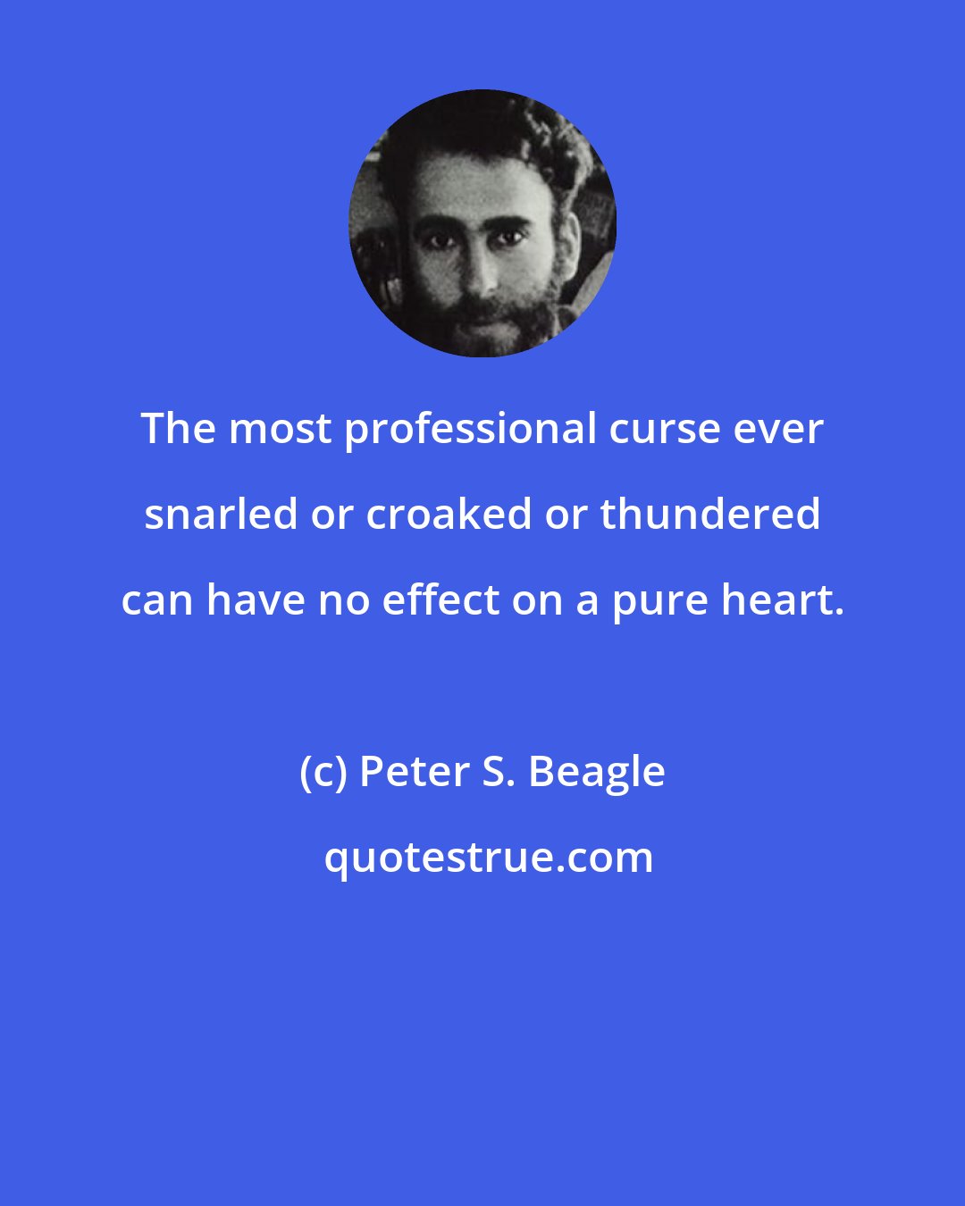 Peter S. Beagle: The most professional curse ever snarled or croaked or thundered can have no effect on a pure heart.