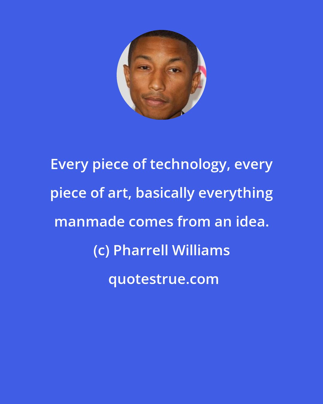 Pharrell Williams: Every piece of technology, every piece of art, basically everything manmade comes from an idea.