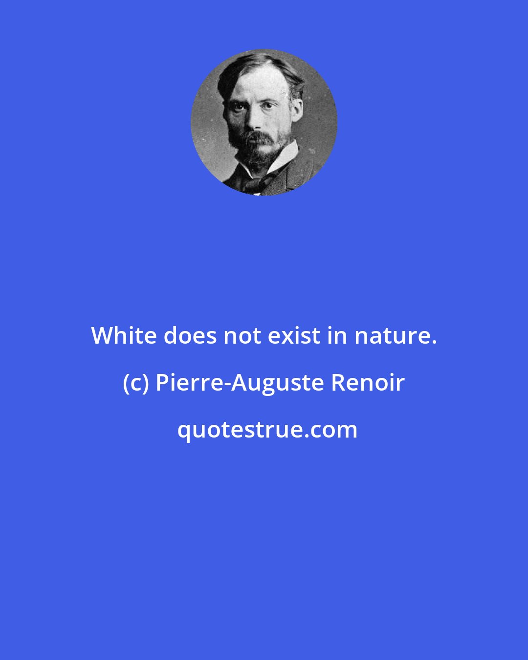 Pierre-Auguste Renoir: White does not exist in nature.