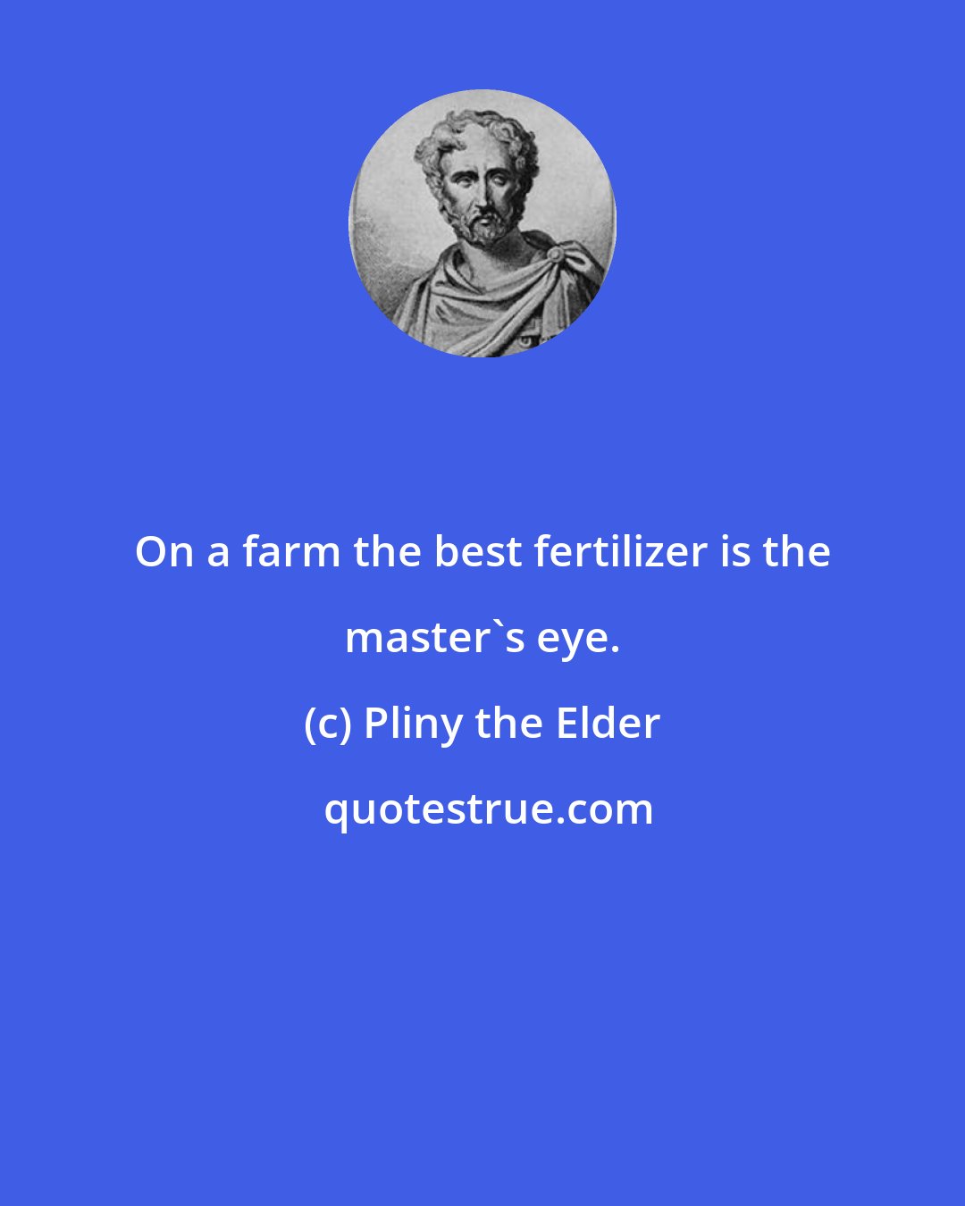 Pliny the Elder: On a farm the best fertilizer is the master's eye.