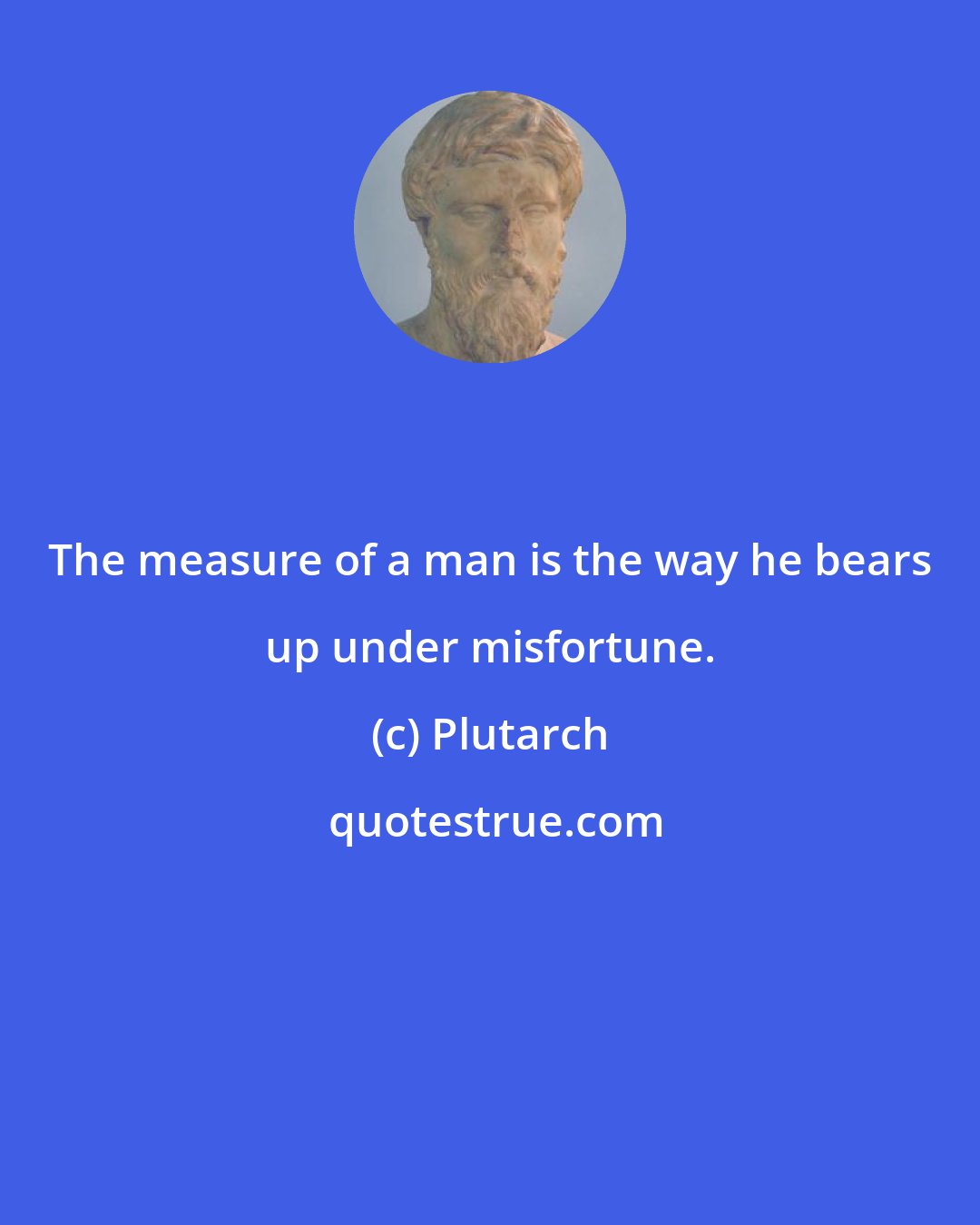 Plutarch: The measure of a man is the way he bears up under misfortune.