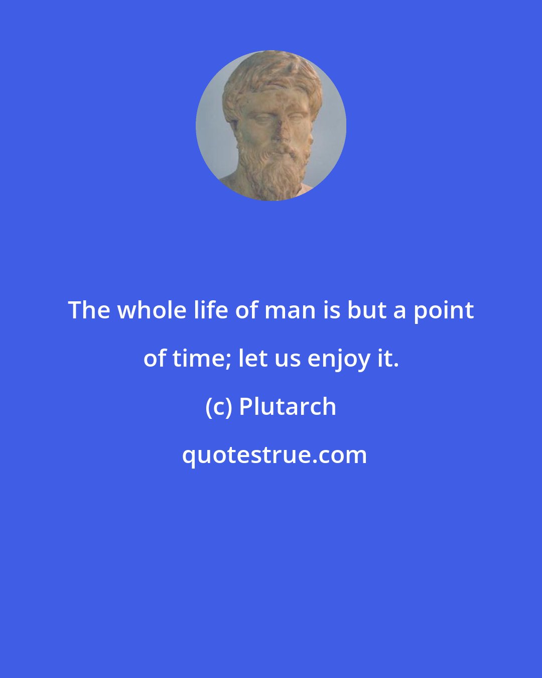 Plutarch: The whole life of man is but a point of time; let us enjoy it.