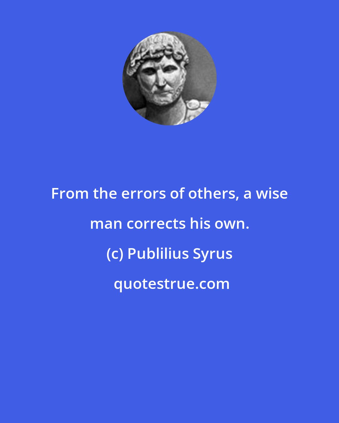 Publilius Syrus: From the errors of others, a wise man corrects his own.