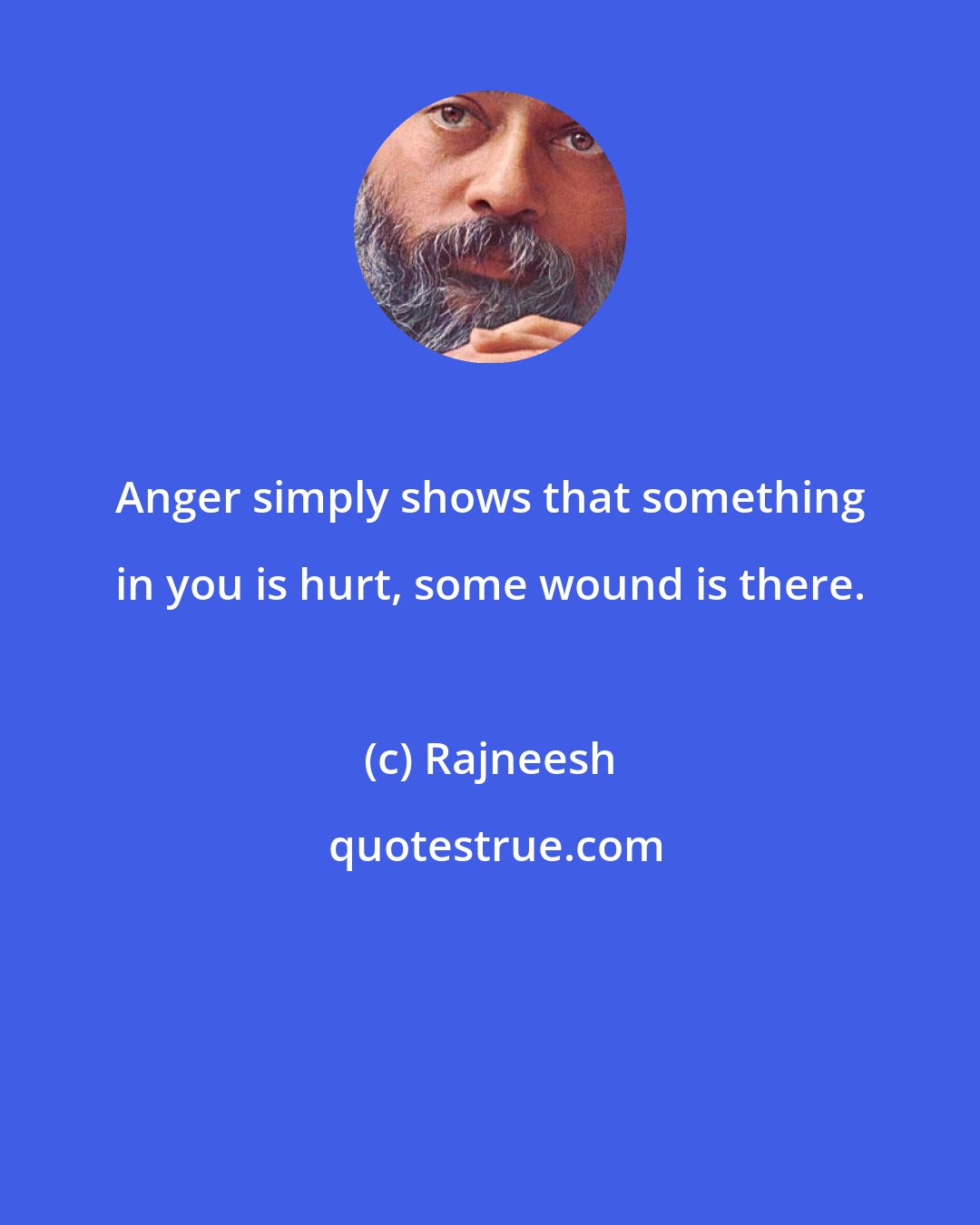 Rajneesh: Anger simply shows that something in you is hurt, some wound is there.