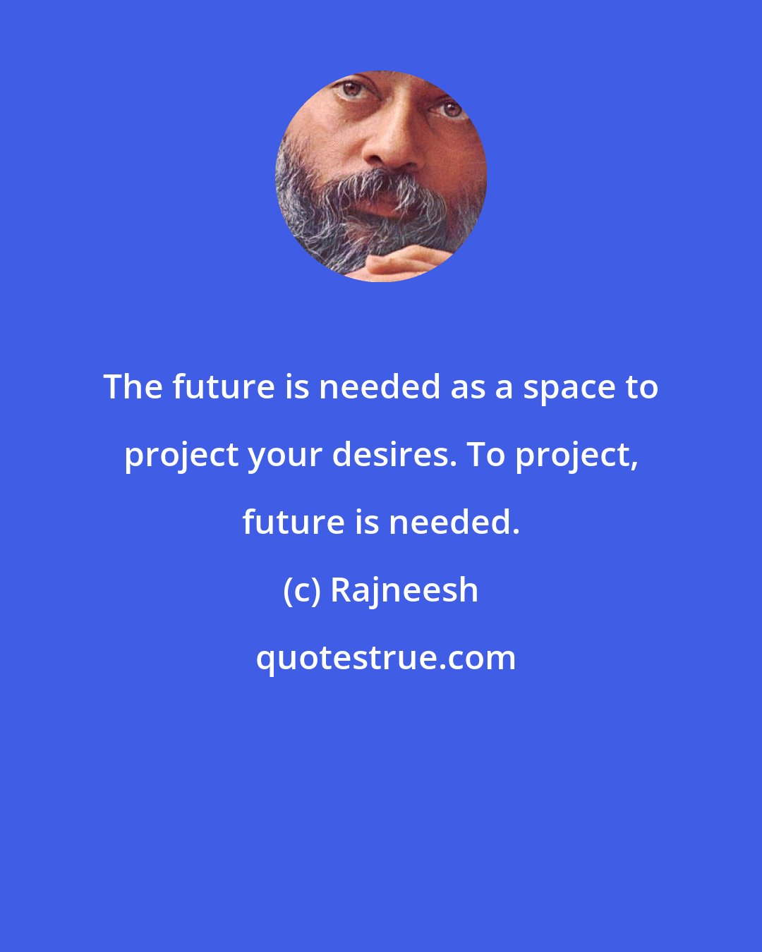 Rajneesh: The future is needed as a space to project your desires. To project, future is needed.