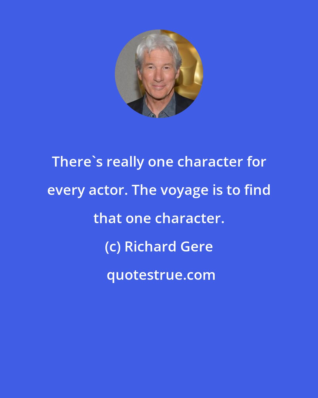 Richard Gere: There's really one character for every actor. The voyage is to find that one character.