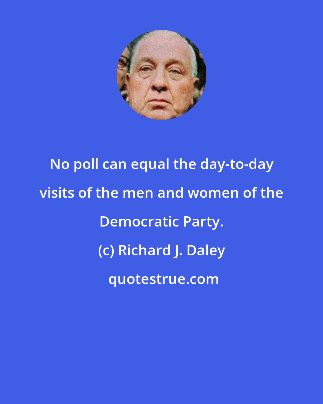 Richard J. Daley: No poll can equal the day-to-day visits of the men and women of the Democratic Party.