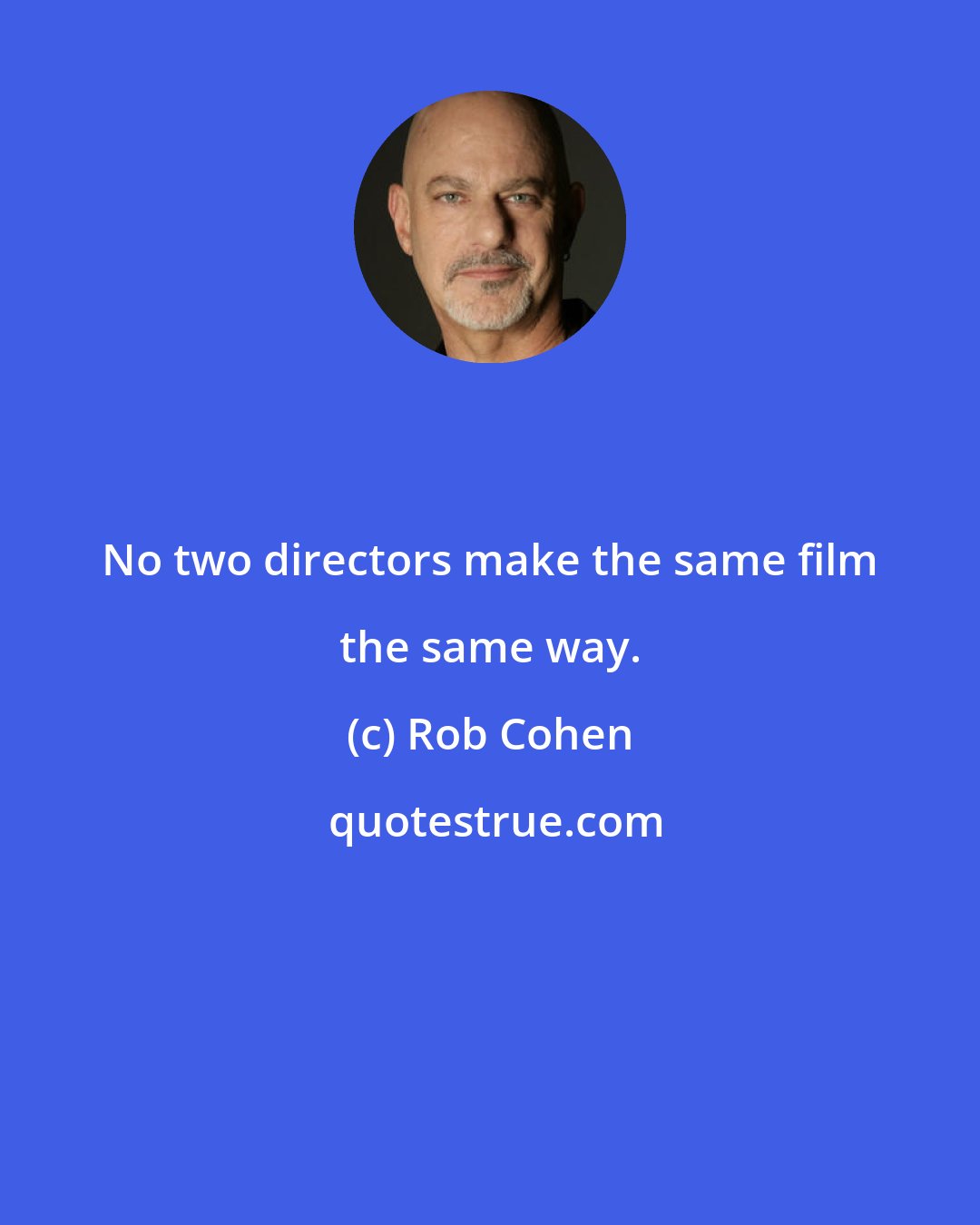 Rob Cohen: No two directors make the same film the same way.