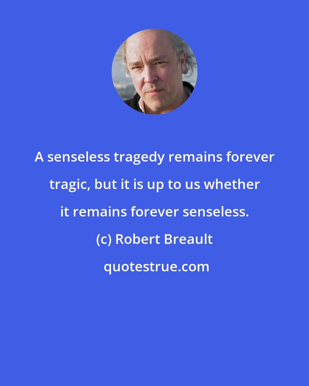 Robert Breault: A senseless tragedy remains forever tragic, but it is up to us whether it remains forever senseless.
