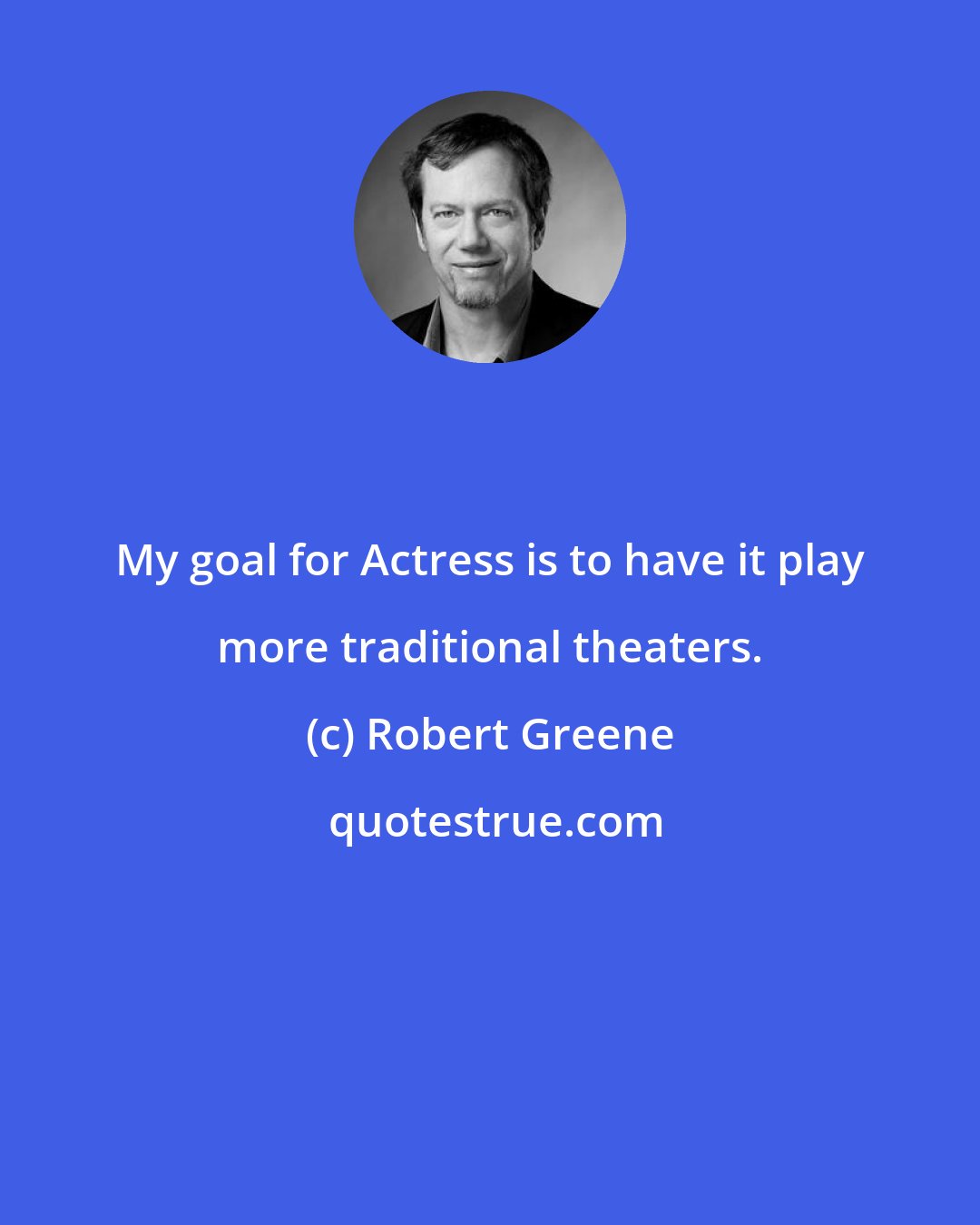 Robert Greene: My goal for Actress is to have it play more traditional theaters.
