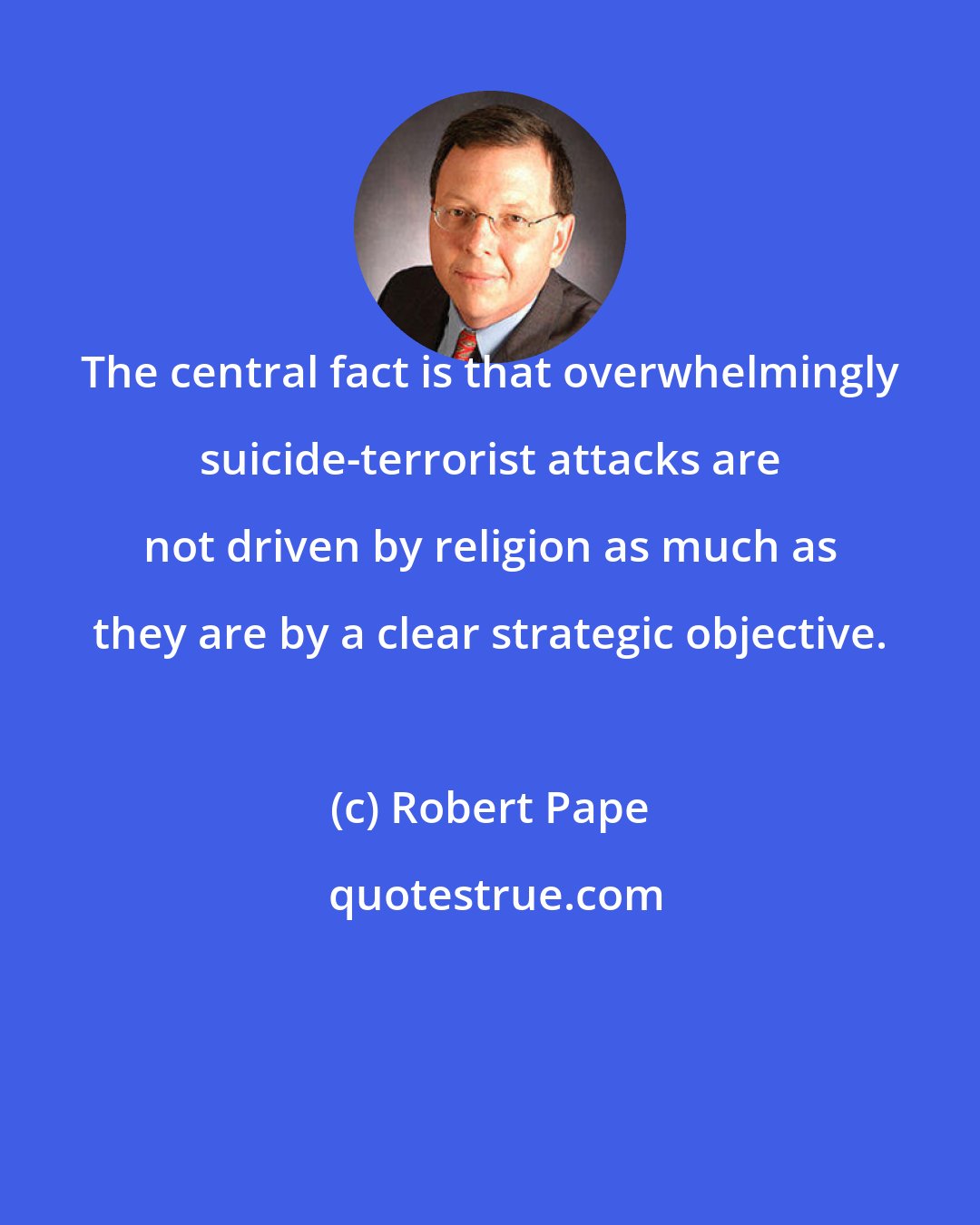 Robert Pape: The central fact is that overwhelmingly suicide-terrorist attacks are not driven by religion as much as they are by a clear strategic objective.