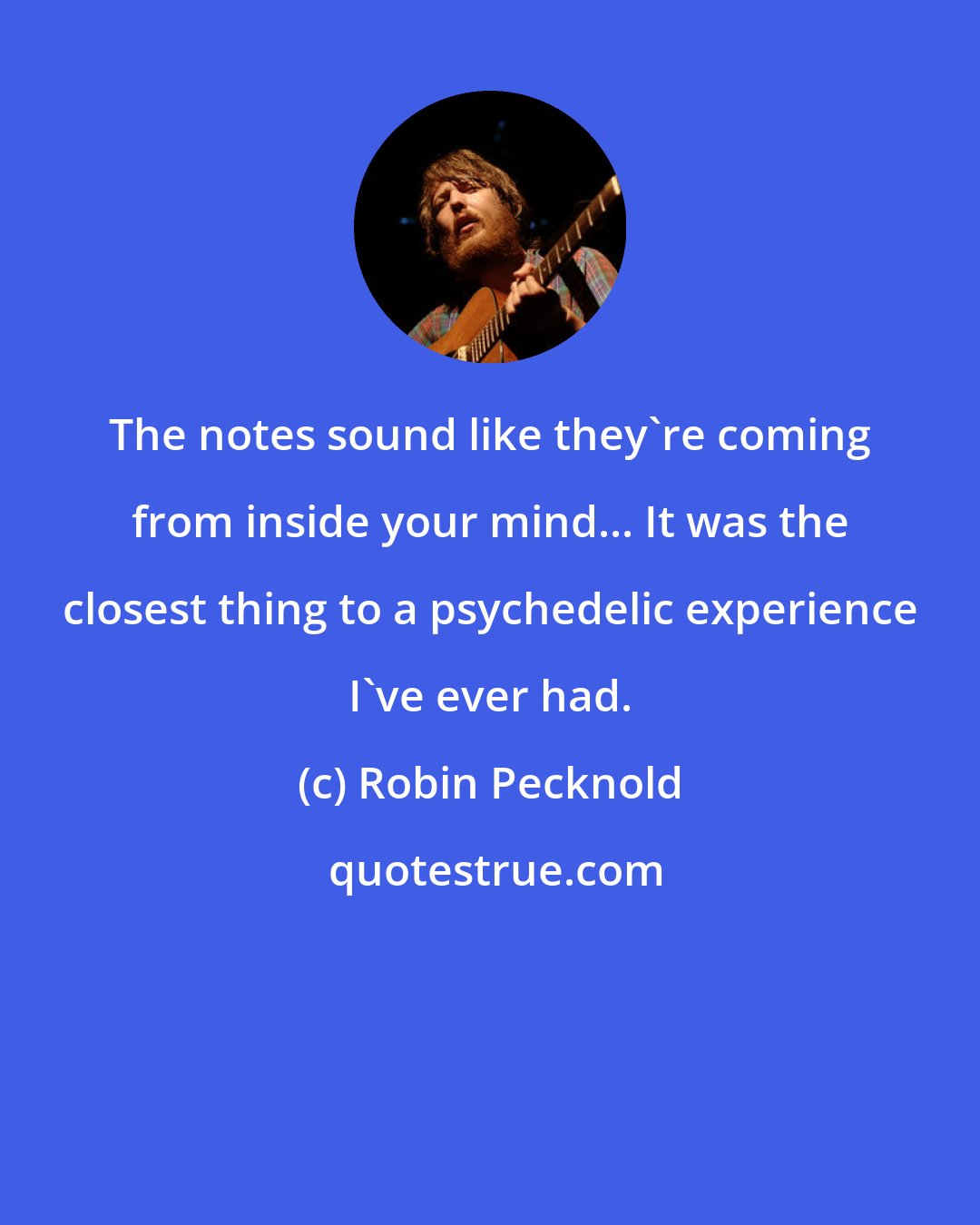 Robin Pecknold: The notes sound like they're coming from inside your mind... It was the closest thing to a psychedelic experience I've ever had.