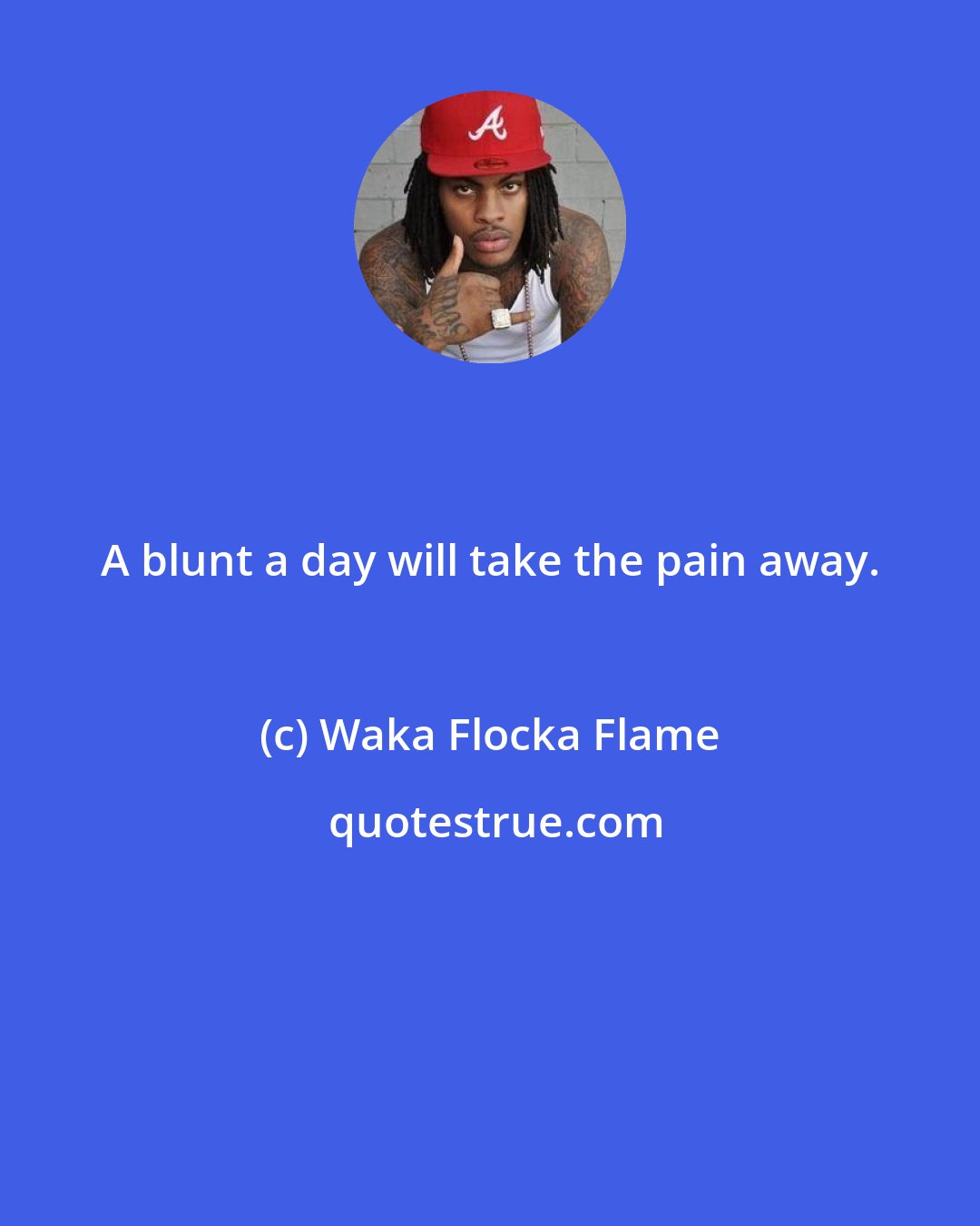 Waka Flocka Flame: A blunt a day will take the pain away.