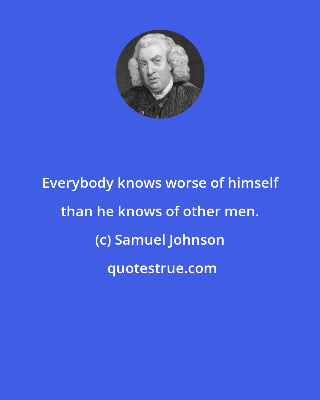 Samuel Johnson: Everybody knows worse of himself than he knows of other men.