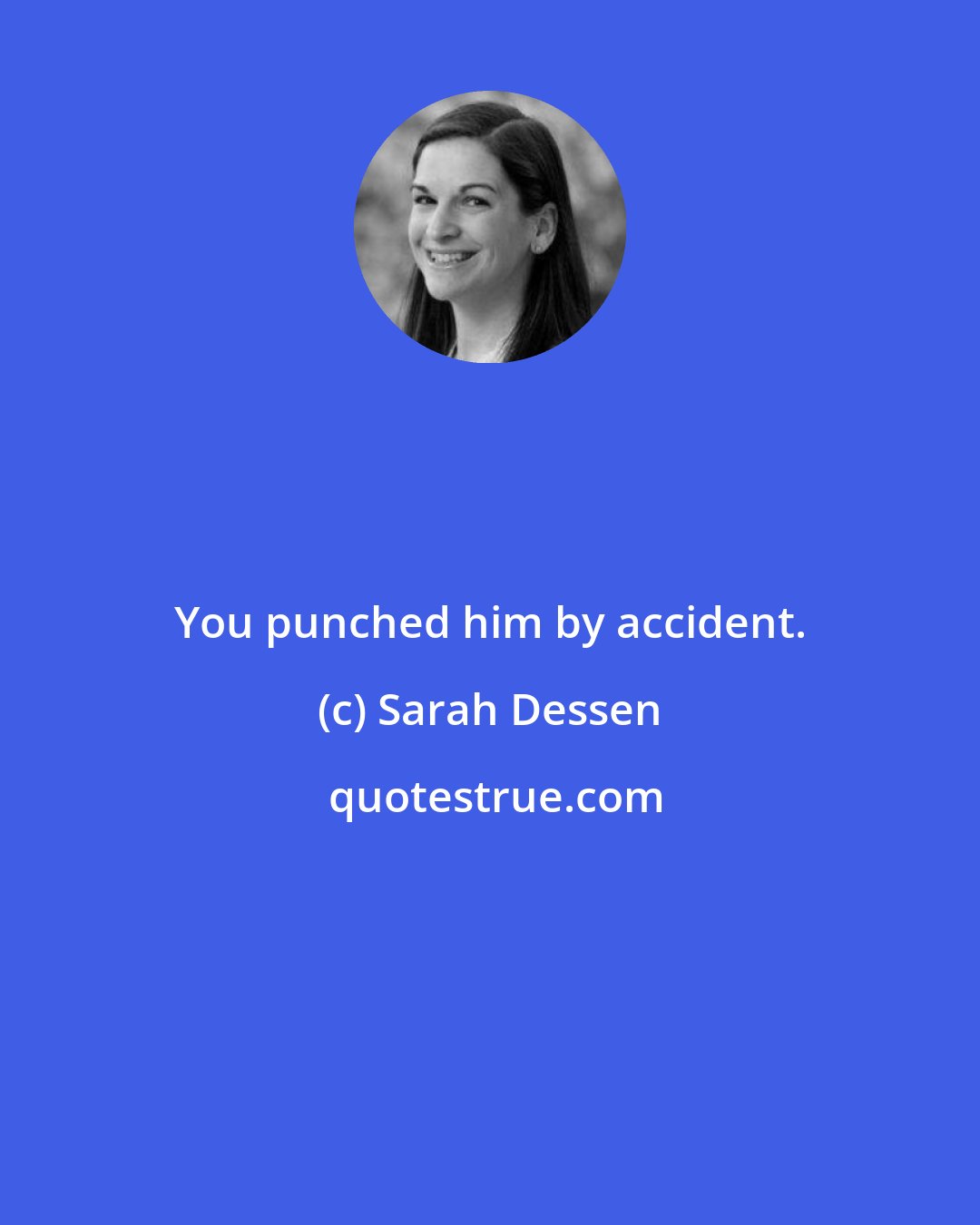 Sarah Dessen: You punched him by accident.