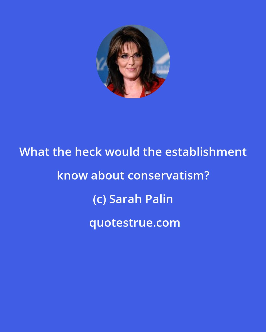 Sarah Palin: What the heck would the establishment know about conservatism?