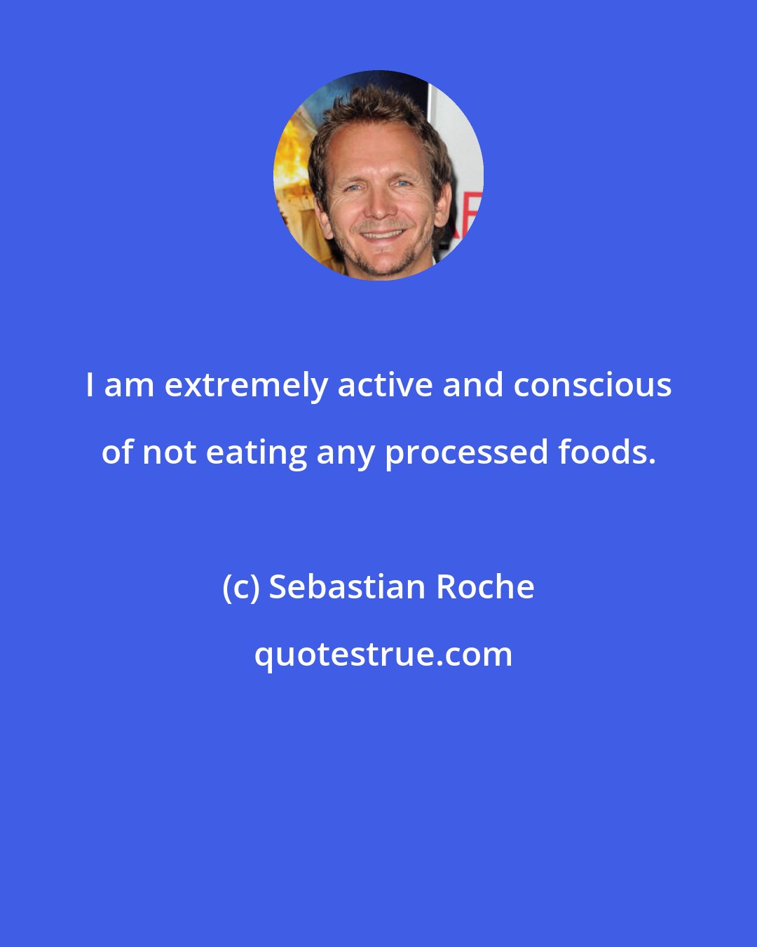 Sebastian Roche: I am extremely active and conscious of not eating any processed foods.