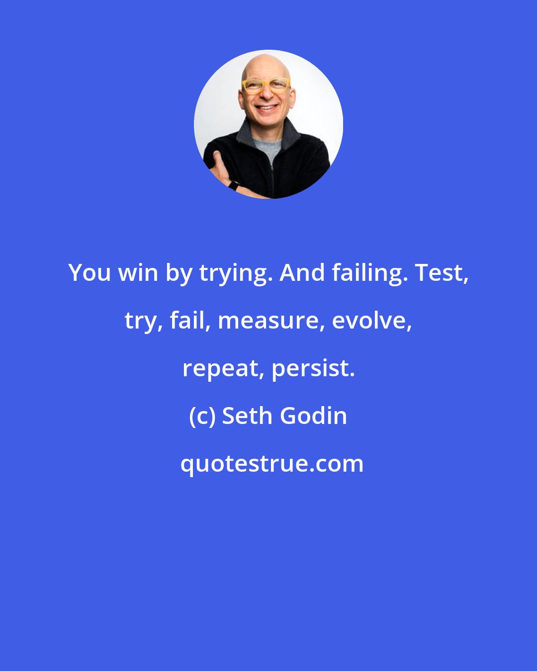 Seth Godin: You win by trying. And failing. Test, try, fail, measure, evolve, repeat, persist.