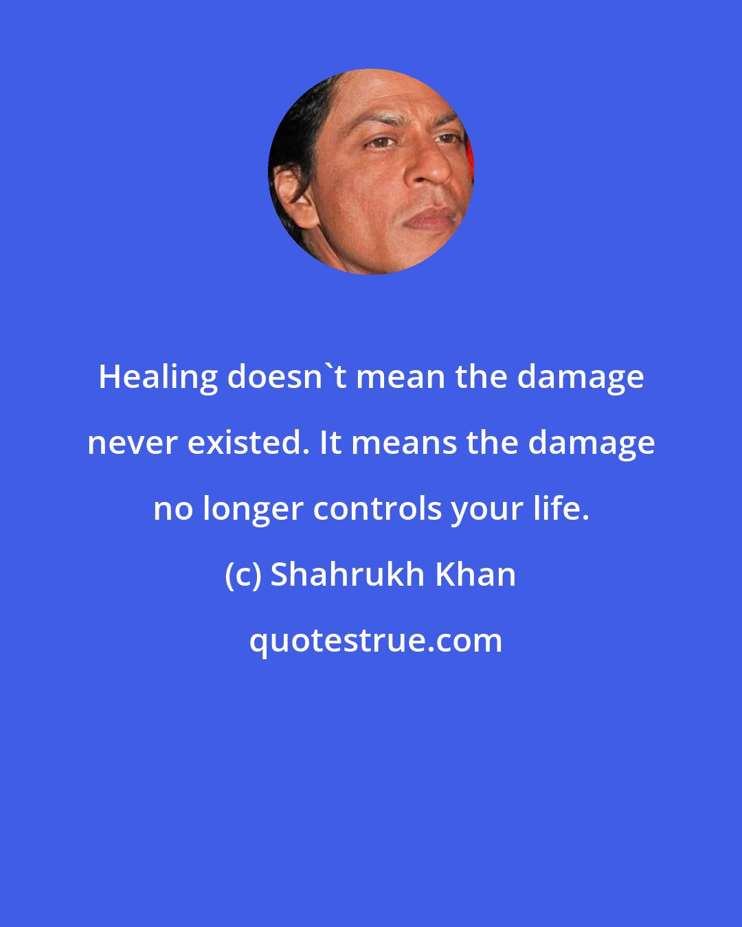 Shahrukh Khan: Healing doesn't mean the damage never existed. It means the damage no longer controls your life.