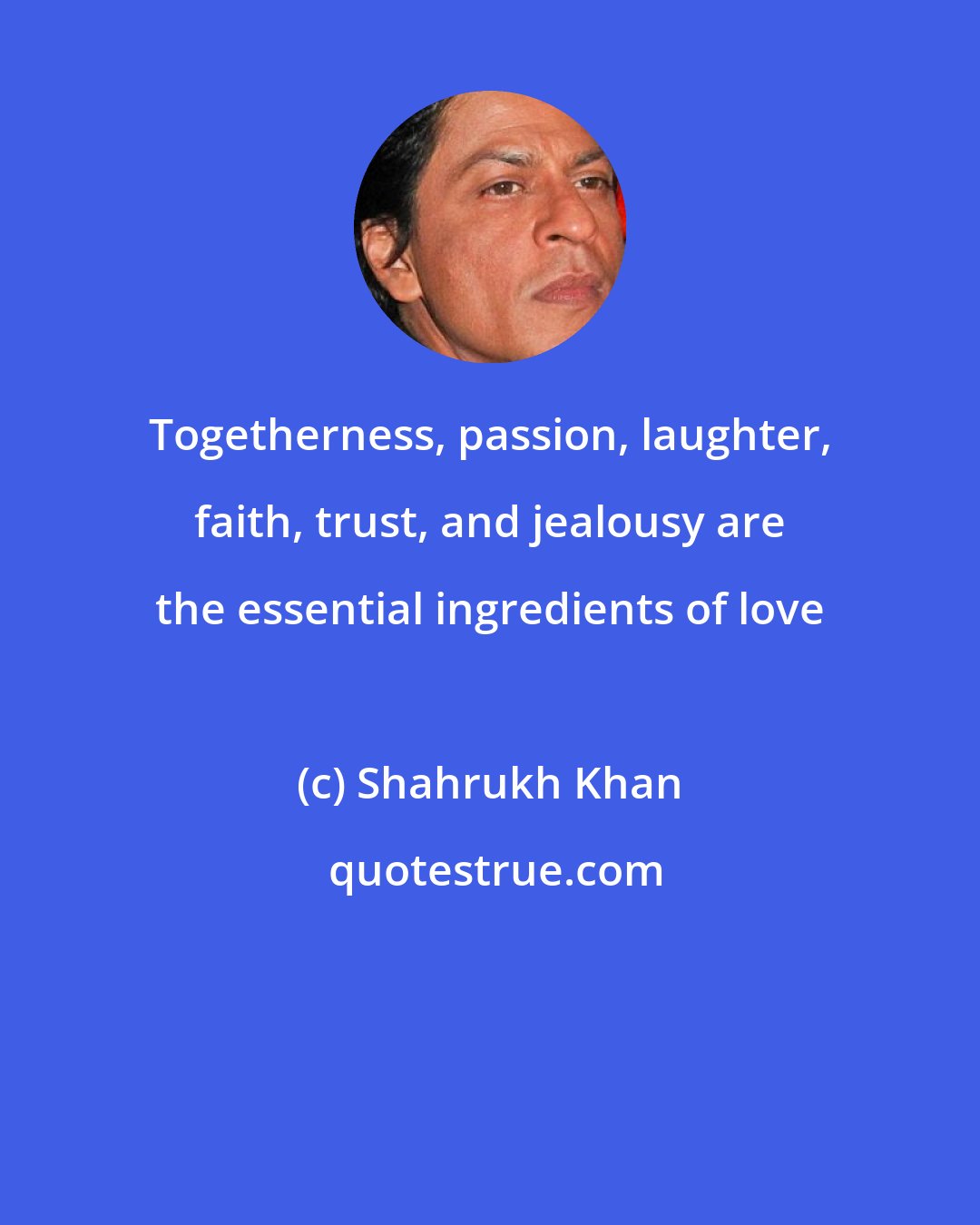 Shahrukh Khan: Togetherness, passion, laughter, faith, trust, and jealousy are the essential ingredients of love