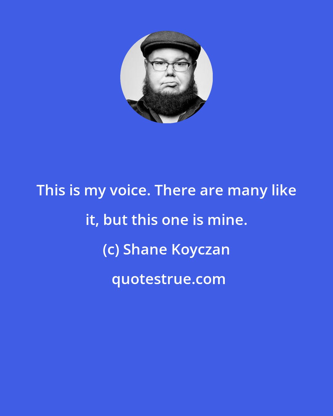 Shane Koyczan: This is my voice. There are many like it, but this one is mine.