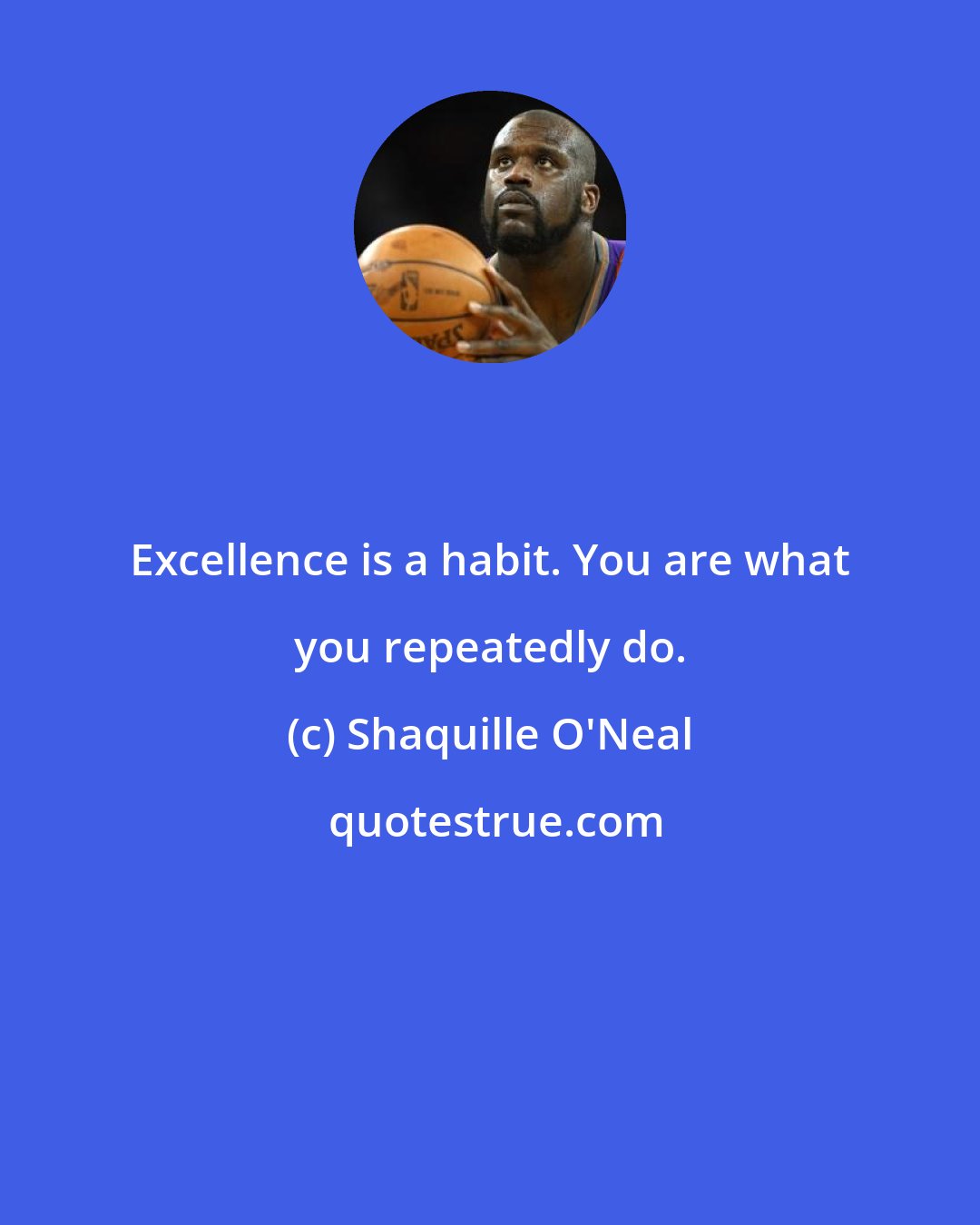 Shaquille O'Neal: Excellence is a habit. You are what you repeatedly do.